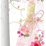 Gift Bag Bottle - Bottle & Flowers W125 x H365 x D100mm from Harrisons Direct