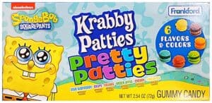 Wholesale Spongebob Squarepants Gummy Krabby Patties Colours Theatre Box 72g from Harrisons Direct