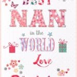 Wholesale Best Nan Birthday Cards - Flowers - Pack of 6, by Simon Elvin - We have a huge range of greetings cards here at Harrisons Direct