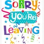 Wholesale Sorry You're Leaving Cards - Streamers - Pack of 6, by Simon Elvin - We have a huge range of greetings cards here at Harrisons Direct