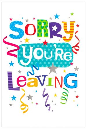 Wholesale Sorry You're Leaving Cards - Streamers - Pack of 6, by Simon Elvin - We have a huge range of greetings cards here at Harrisons Direct