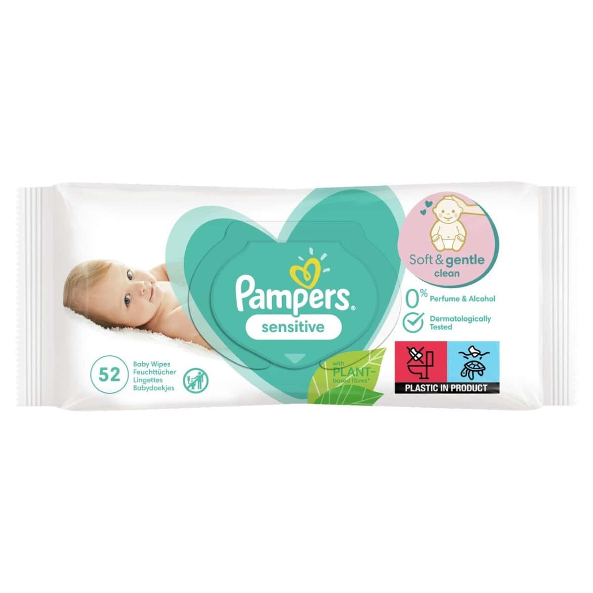 Pampers Sensitive Baby Wipes 52 s