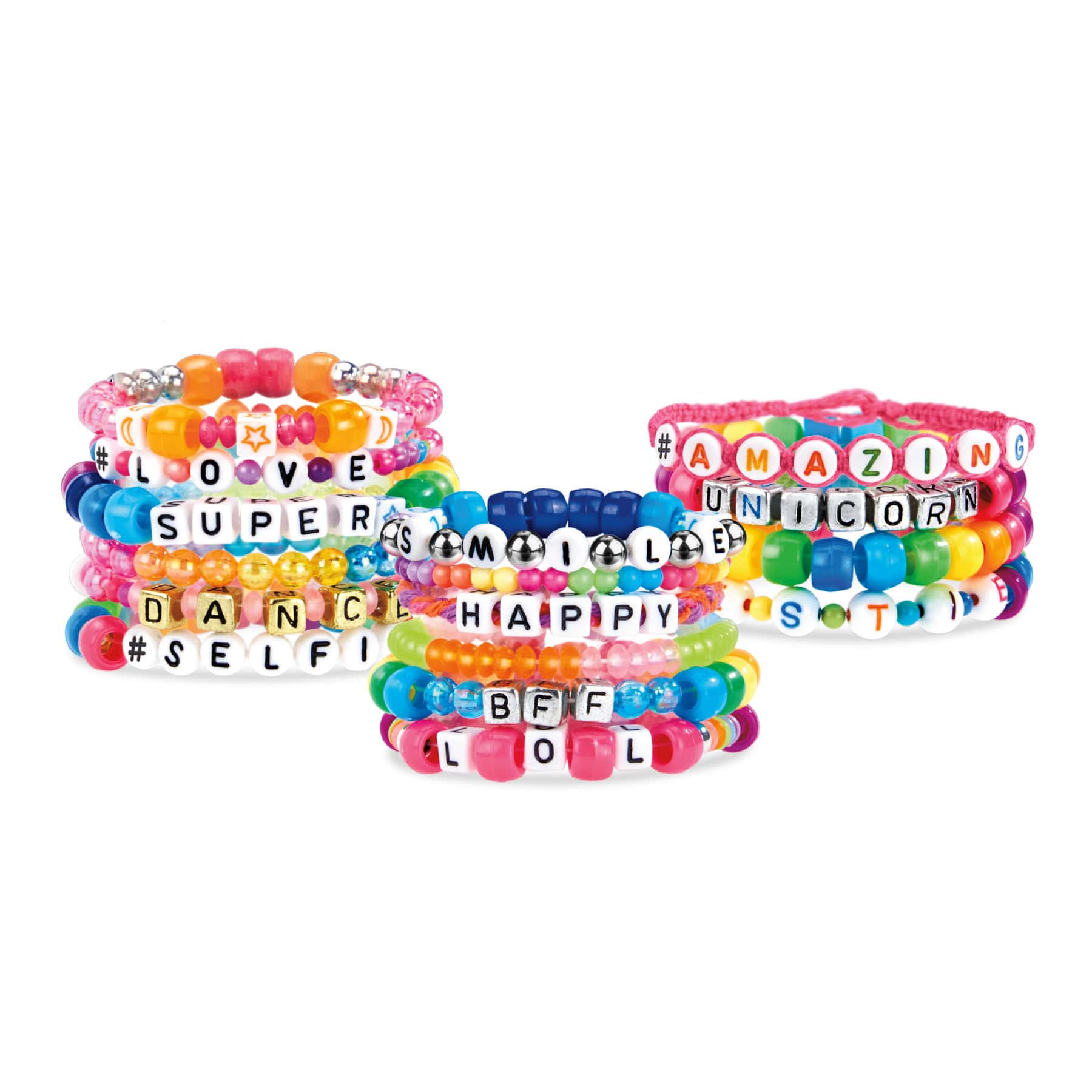 Shimmer & Sparkle ABC Fashion Bead Bracelets