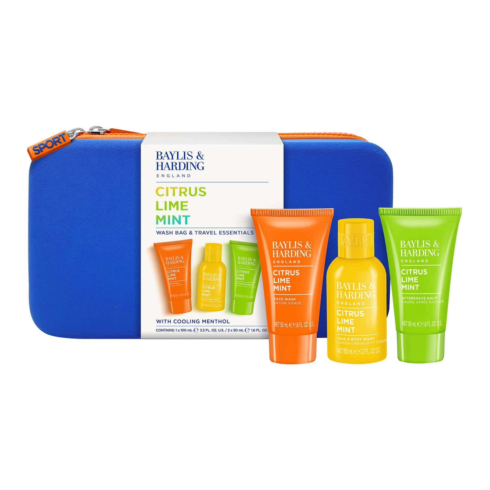 Baylis & Harding Citrus, Lime & Mint Men's Wash Bag & Travel Essentials Gift Set