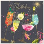 Birthday Card - Open Square Cocktails 160mmx160mm from Harrisons Direct