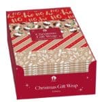 Wholesale Christmas Gift Wrap 8 Kraft Sheets from Harrisons Direct