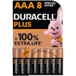 Wholesale Duracell AAA Plus Power Boost Alkaline Batteries Special Offer 8pk from Harrisons Direct