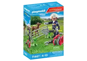PLAYMOBIL 71467 Action Heroes Firefighters Animal Rescue from Harrisons Direct