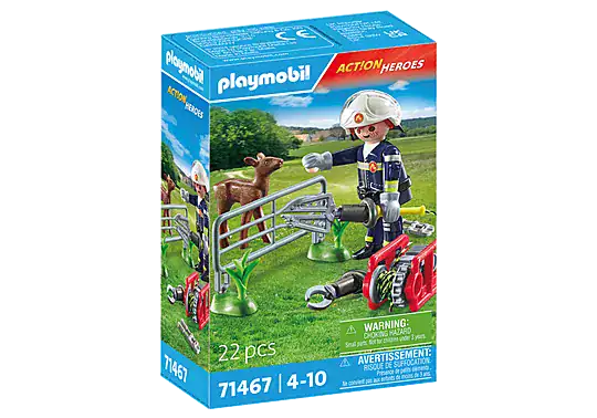PLAYMOBIL 71467 Action Heroes Firefighters Animal Rescue from Harrisons Direct