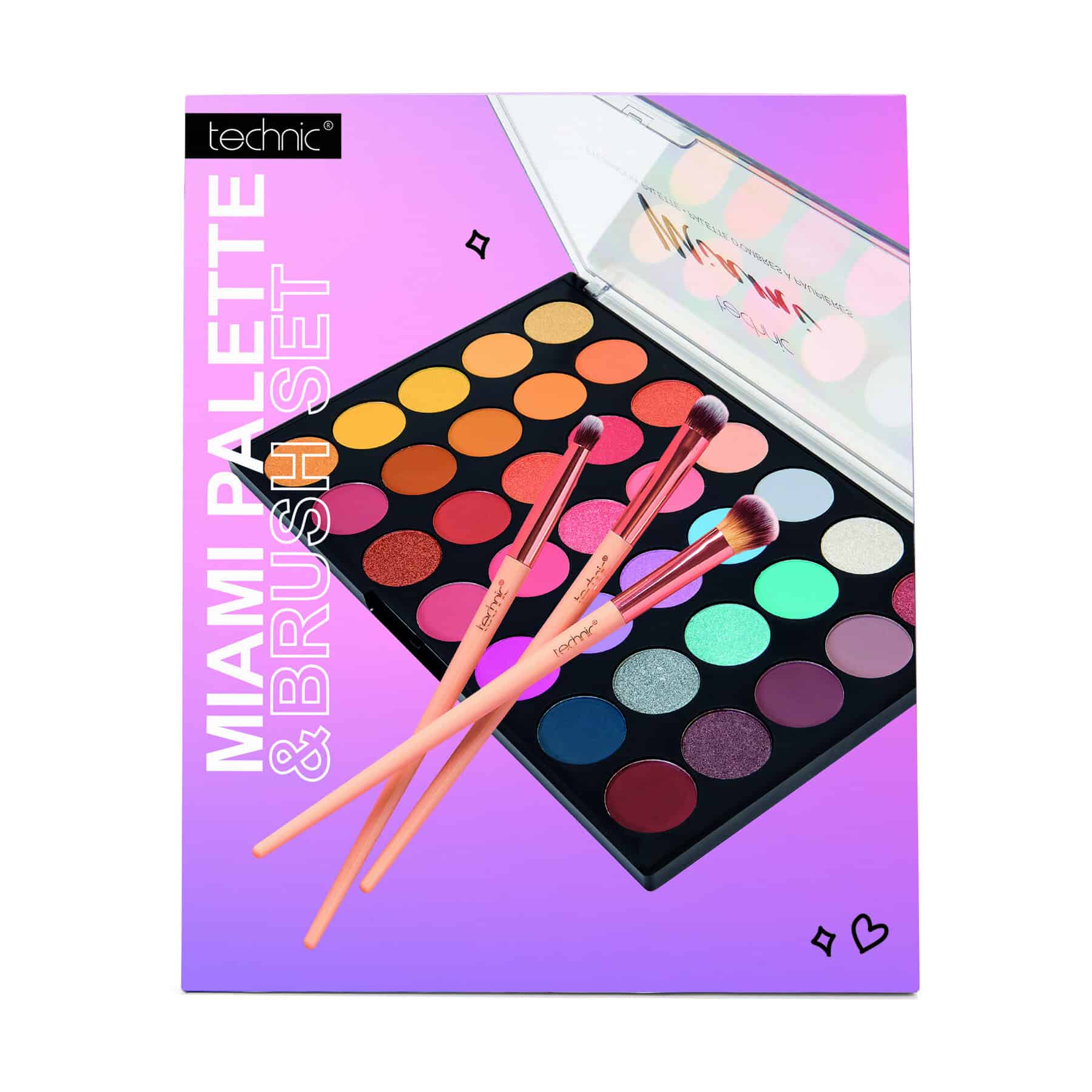 Technic Miami Eyeshadow Palette & Brushes Gift Set from Harrisons Direct