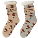 Wholesale Bartleby Ladies Sherpa Socks Garden Robin - Size 4 - 8 from Harrisons Direct