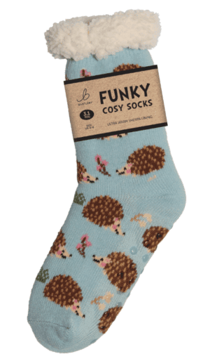 Wholesale Bartleby Ladies Sherpa Socks Hedgehog - Size 4 - 8 from Harrisons Direct