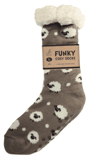 Wholesale Bartleby Men's Sherpa Socks Sheep - Size 6-11 from Harrisons Direct
