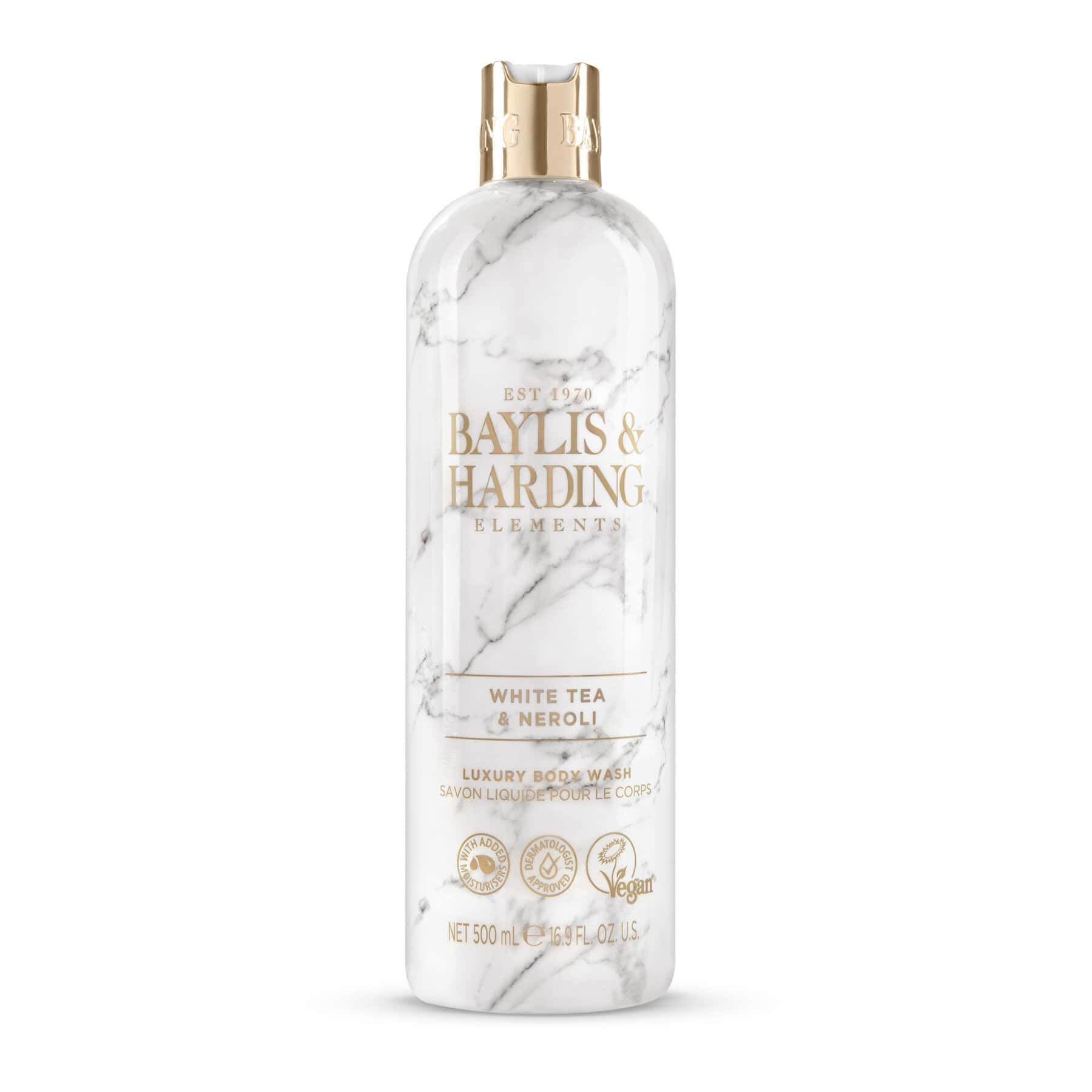 Wholesale Baylis & Harding Elements Body Wash - White Tea & Neroli 500ml from Harrisons Direct