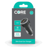Wholesale CORE Dual Car Charger A+C 35W PD QC 3.0 Fast Charge from Harrisons Direct