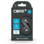 Wholesale CORE+ USB-C to USB-C 1.2M Braided Grey - 3A 60W PD Fast Charge from Harrisons Direct