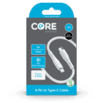 Wholesale Core Essentials 8-Pin - Type-C Cable 1M White TPE 3A 27W PD Fast Charge from Harrisons Direct