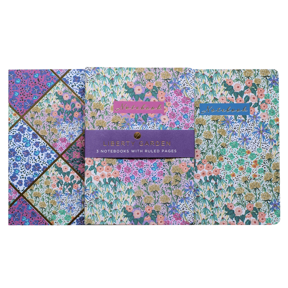 Liberty Garden A5 Notebooks 3pk from Harrisons Direct